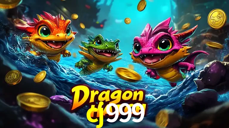 Arte promocional do jogo Dragon Hatch com três adoráveis dragões bebês nadando entre moedas de ouro, um dos slots mais divertidos para jogar no cassino cj999.