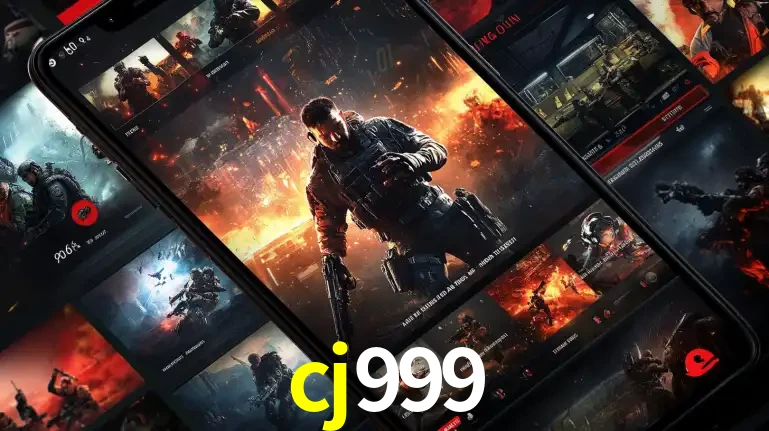 Tela de um celular exibindo uma galeria de jogos de tiro com temática militar, mostrando a variedade de e-sports disponíveis para apostas na plataforma de entretenimento cj999.
